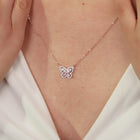 Graceful Rose Gold CZ Butterfly Pendant Set