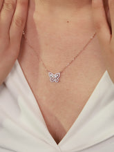 Graceful Rose Gold CZ Butterfly Pendant Set