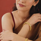 Ethnic Charm Leaf Motif Bangle Set