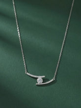 Peora Bezel Crystal Necklace - Silver