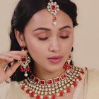 Royal Radiance Choker Set with Crystal - Pink