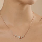 Peora Crystal Lightning Bolt Necklace - Rose Gold