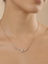 Peora Crystal Lightning Bolt Necklace - Rose Gold