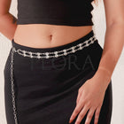 Trendy Waist Chain with Sparkles - Silver