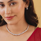 Classic Round Crystal Cut Necklace Set