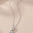 Peora Infinity Teardrop Crystal Necklace - Silver
