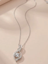 Peora Infinity Teardrop Crystal Necklace - Silver