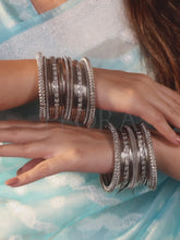 Vintage Oxidized Antiquity Bangles - Silver