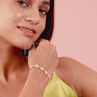 Shimmering CZ Round Stud Bracelet - Rose Gold