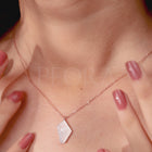 Cutting-Edge Shine CZ Pendant Set - Rose Gold