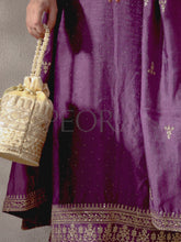 Ethnic Floral Potli with sequins Mofit - Gold