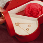 Dreamy Rose Gold CZ Heart Pendant Set