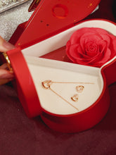 Dreamy Rose Gold CZ Heart Pendant Set