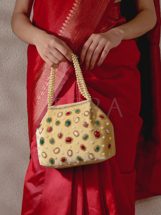 Embellished Ethnic Potli with Pearls