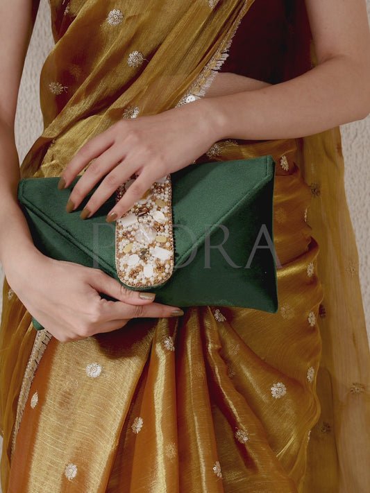 Glamorous Glow Elegant Handbag Clutch - Green