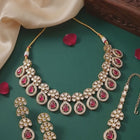 Gold Plated Exquisite Ruby Kundan Set