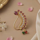 Gold Plated Ruby Vine Nath Nose Ring