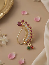 Gold Plated Ruby Vine Nath Nose Ring