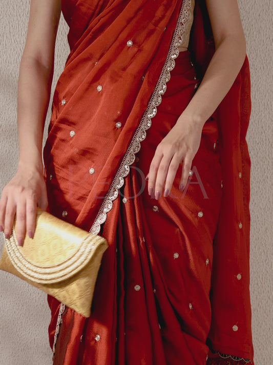 Twilight Gleam Foldover Clutch - Gold