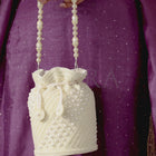 Wedding Bliss Wristlet Potli Bag - White