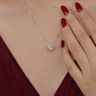 Dainty 925 Silver Heart Crystal Pendant Chain