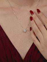 Dainty 925 Silver Heart Crystal Pendant Chain