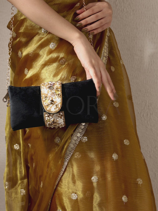 Fashionable Clutch Couture Purse - Black