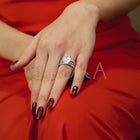Stackable Trio Silver CZ Oval Ring For Women