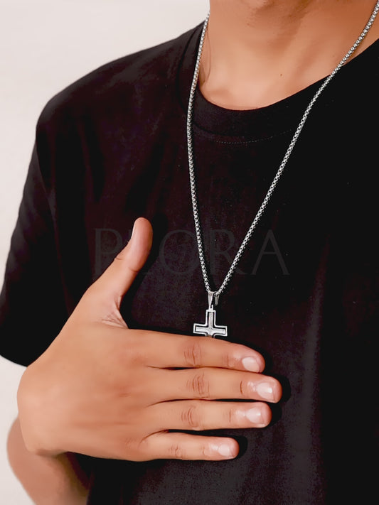 Minimalist Cross Pendant on Box Chain