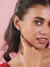 Sparkling Floral CZ Stud Earrings