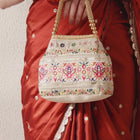 Thread Embroidery Potli with Sequin Motif