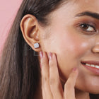 Classic Square CZ Stud Earrings