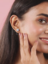 Classic Square CZ Stud Earrings