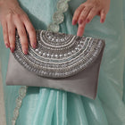 Stylish Evening Cocktail Clutch - Grey