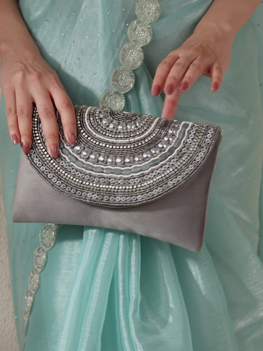 Stylish Evening Cocktail Clutch - Grey