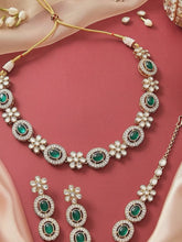 Gold Plated Emerald Opulence Necklace Set