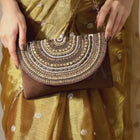 Stylish Evening Cocktail Clutch - Brown