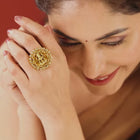 Spiritual Bloom Lakshmi Motif Ring