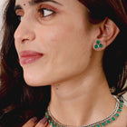 Minimal Aura Oxidized Necklace Set - Silver - Green