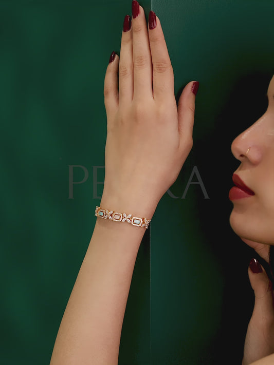 Floral Grace Crystal & Zirconia Bracelet