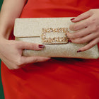 Chic Fiesta Finery Evening Clutch - Gold