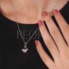 Charming Swan Lake Pendant Set - Silver