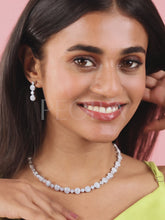 Opulent CZ Round Cluster Necklace Set