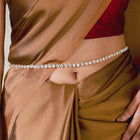 Kundan Cascade Exquisite Waist Belt - White