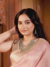 Chic Layers Kundan Faux Pearl Necklace Set - Green