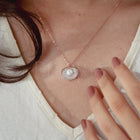 Seashell CZ & Pearls Chic Pendant Set