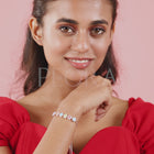 Rainbow Crystal Stone Box Chain Bracelet - Rose Gold - Multi