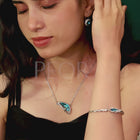 Ocean Blue Crystal Necklace Earring Bracelet Set