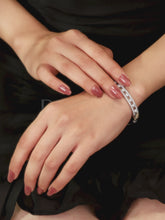 Chic Silver-Plated CZ Link Kada Bracelet