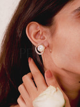 Modern Pearl & Crystal Curve Earrings - Gold